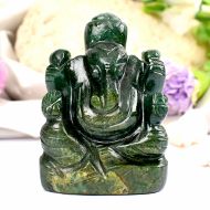 Green Jade Ganesha - Right Trunk - 94 gms