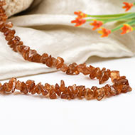Hessonite Gomed necklace - Uncut beads