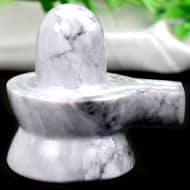 Howlite Shivlinga - 96 gms