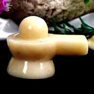 Ivory Yellow Jade Shivling - 67 gms - I
