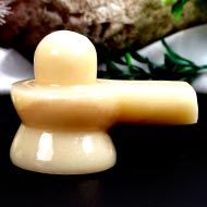 Ivory Yellow Jade Shivling - 69 gms