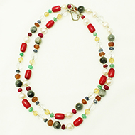 Navratna mala with silver beads - I
