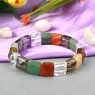 Navratna Gemstone Bracelet - Square beads