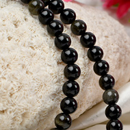 Obsidian Round Mala - 8mm