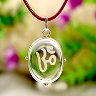 OM Locket in Crystal