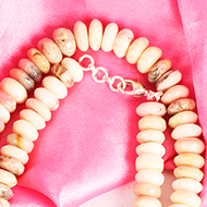 Pink Opal Necklace - Elliptical beads