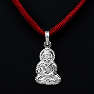 Pure silver Buddha Locket with stonework