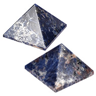 Pyramid in Blue Sodalite - Communication and creativity - Set of 2 - 35 gms