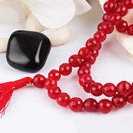 Red Agate Faceted mala - 8mm