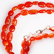 Red Carnelian Oval mala - 7 mm