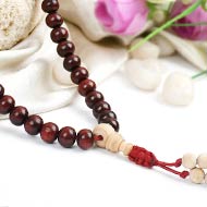 Red Sandal and Tulsi beads Mala