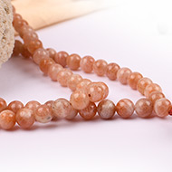 Red Sunstone round mala - 8 mm