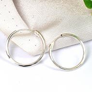Round earrings in pure silver - Design -  XIV
