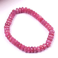 Ruby faceted Bracelet - Button Shape