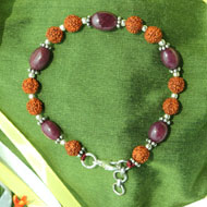 Ruby with Rudraksha Beads Bracelet