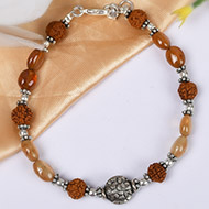 Rudraksha and Gomed Bracelet