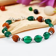 Rudraksha and Green Onyx bracelet - I