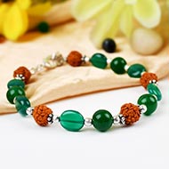 Rudraksha and Green Onyx bracelet - II