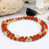 Rudraksha and Topaz mala