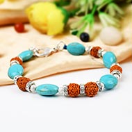 Rudraksha and Turquoise bracelet
