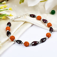Rudraksha Garnet Bracelet - Design I