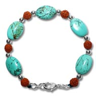 Rudraksha Turquoise Bracelet  - IV