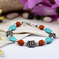 Rudraksha  Turquoise Bracelet