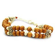 Sandalwood Multi Beads Bracelet - Double turn