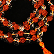Sphatik and Rudraksha  mala  in  thread