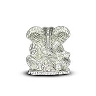 Studded Silver Lord Ganesha Idol