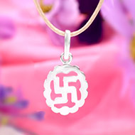 Swastik Locket in pure silver