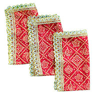 The Auspicious Red altar cloth - Set of 3