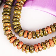 Unakite Necklace - Elliptical Beads