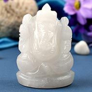 White Agate Ganesha-145 gms