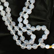 White Agate Round mala - 8mm