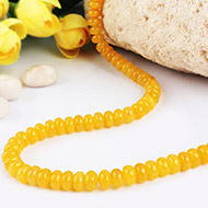 Yellow Agate Necklace - Elliptical beads