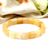 Yellow Jade Bracelet - Square Beads