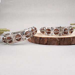 Indrakshi Single line DDC Silver Bracelet Java