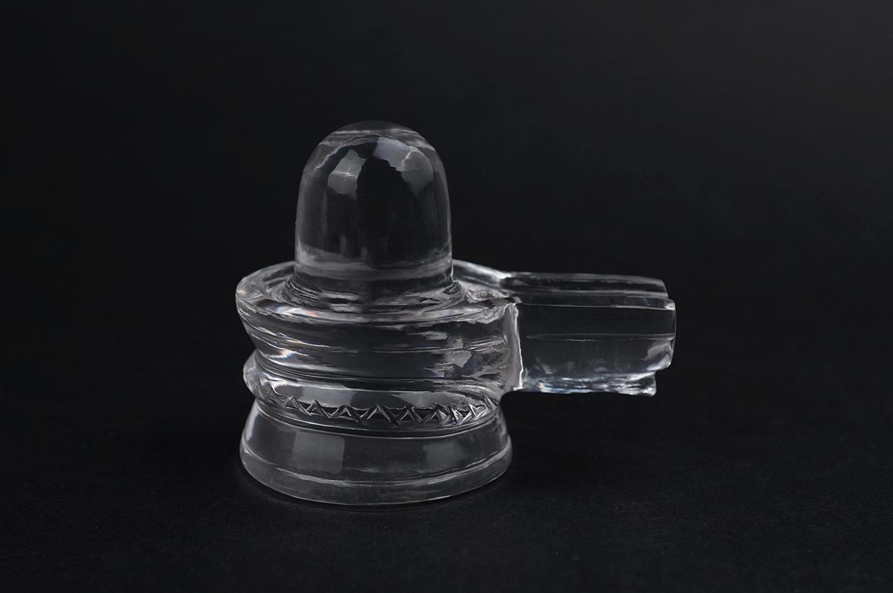 Sphatik Shivling With Vasuki Snake Carving - 176 gms