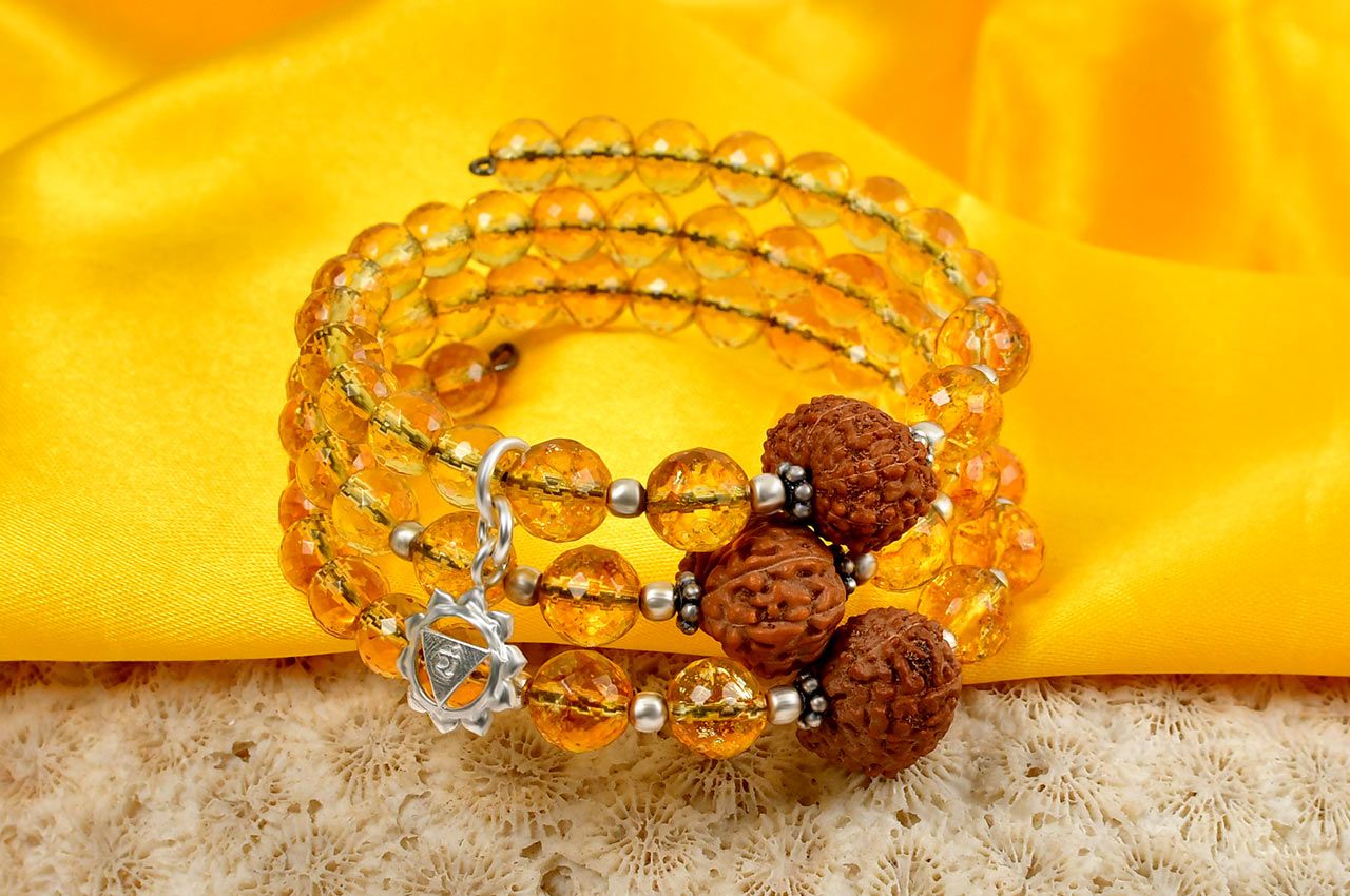 12 Mukhi Rudraksha and Citrine Bracelet - III