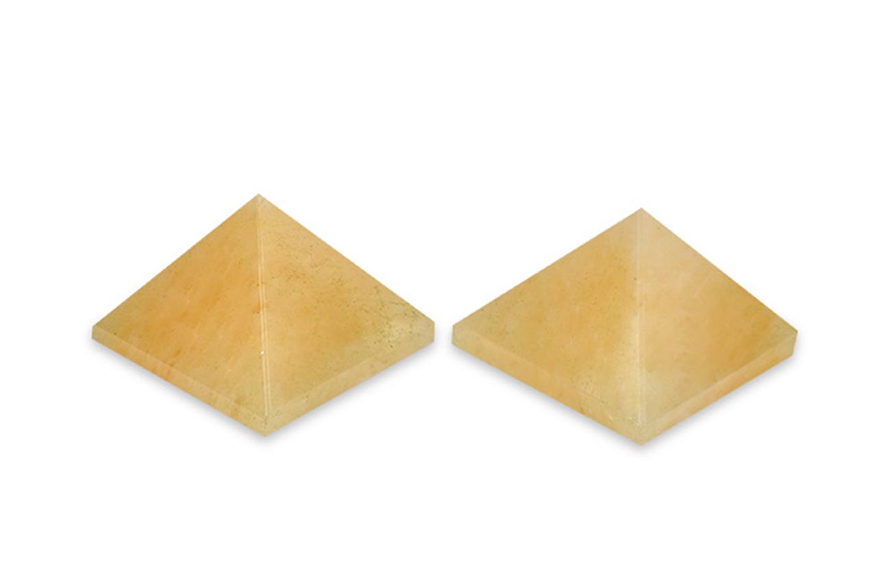 Pyramid in Natural Yellow Jade - Set of 2 - II