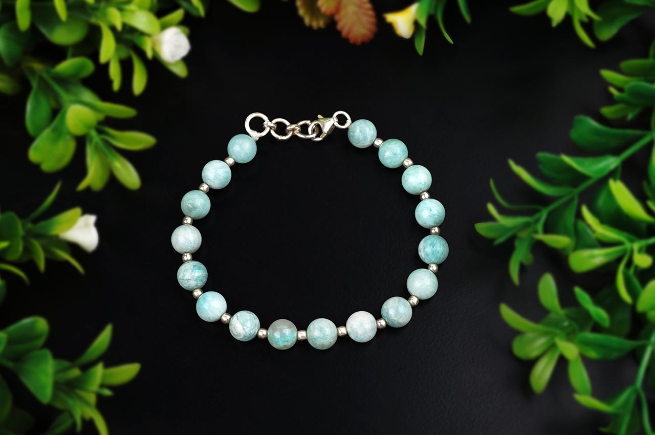 Amazonite Bracelet with Silver Ball