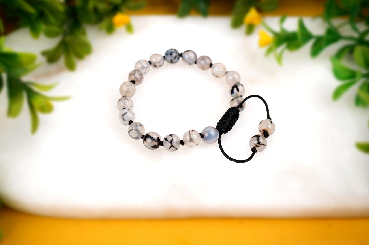 Smoky Quartz Faceted Bracelet in Thread