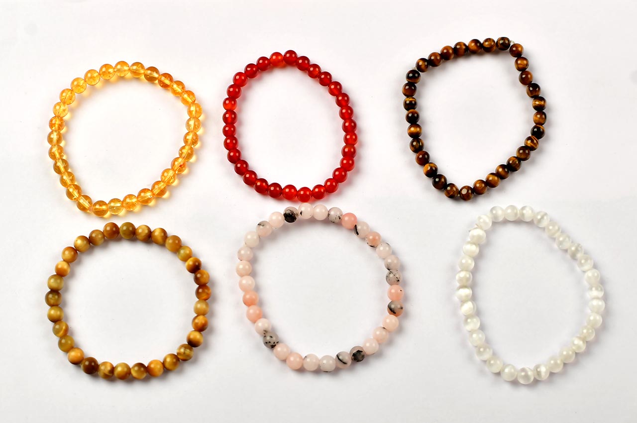 Semi Precious Gemstone Bracelet Set For Right Hand