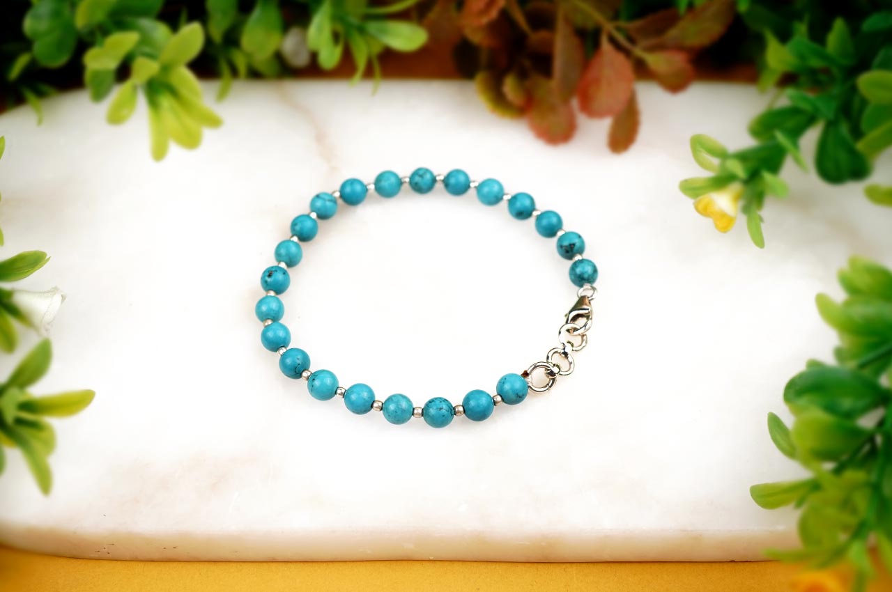 Turquoise Bracelet in Silver Ball