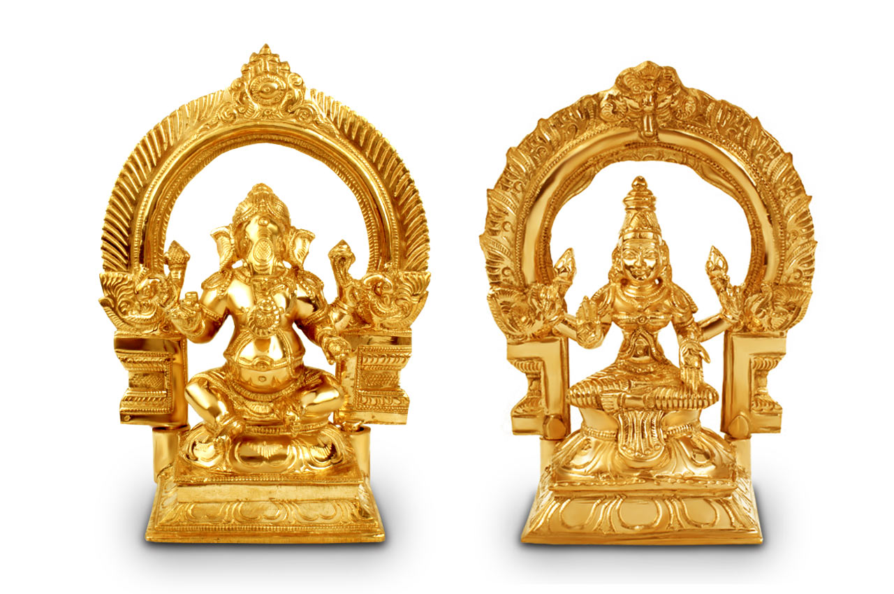 Ganesh Laxmi idol in Bronze
