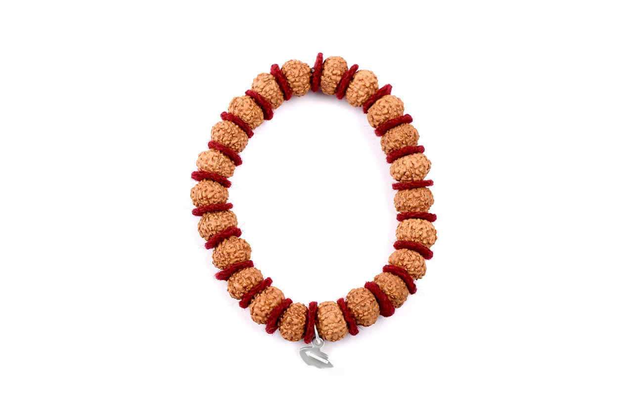 7 mukhi Mahalaxmi bracelet from Java in woolen spacers