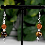 Rudraksha Tiger Eye Earrings (II)