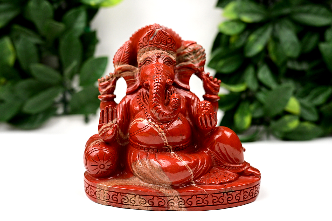 Ganeshji in Red Jasper - 2.306 Kgs-1
