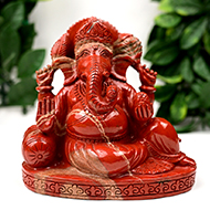 Ganeshji in Red Jasper - 2.306 Kgs-S